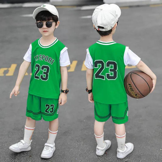 Children's Clothing Summer Basketball Clothing Children's Performance Clothing Sports Thin Section Breathable Sweat-absorbing Two-piece Suit