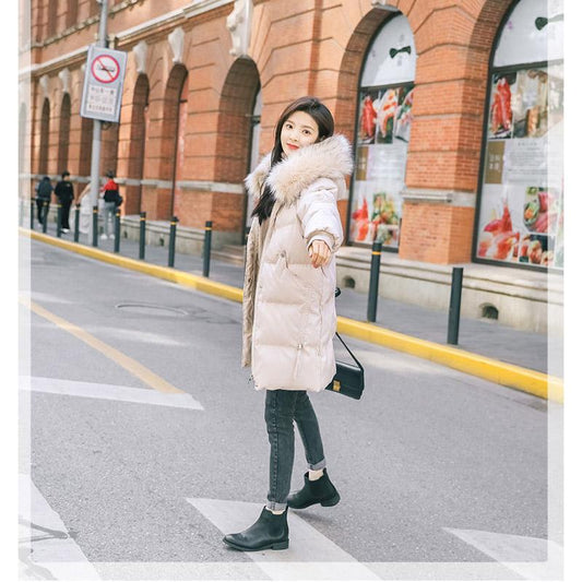 Cotton-padded Jacket Women's Mid-length Down Padded Jacket Korean Style Loose Bread Jacket Thickened Student Jacket Winter Padded Jacket