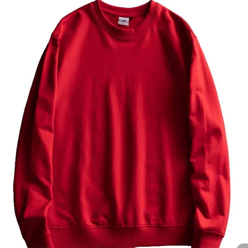 Urban Wine Red Sweatshirts Terry Texture Men's Pure Cotton Simple Round Neck Casual Sweater Pullover Trendy