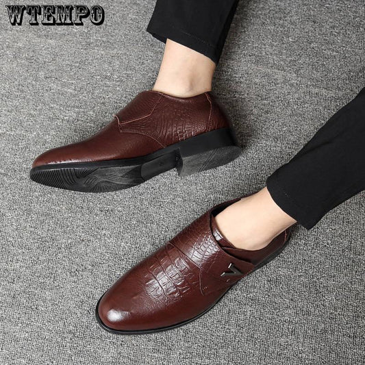 First Layer Cowhide Men's Leather Shoes Genuine Leather Business Suit Men's Leather Shoes Breathable Casual Men's Shoes