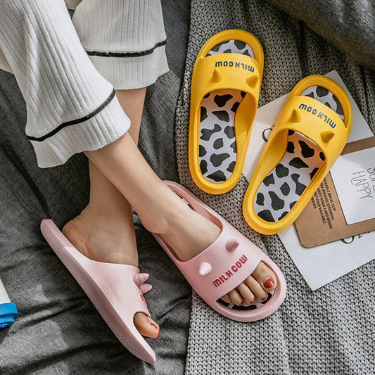 WTEMPO Cute Couple Slippers Flat Indoor Non-slip Flip Flop Beach Bedroom Home