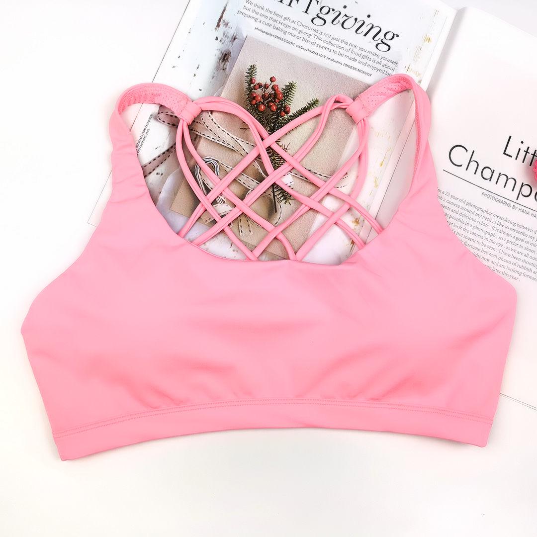 Women's Gym Fitness Yoga Top Bra Popular Sports Bras Girls Push Up Patchwork Workout Running
