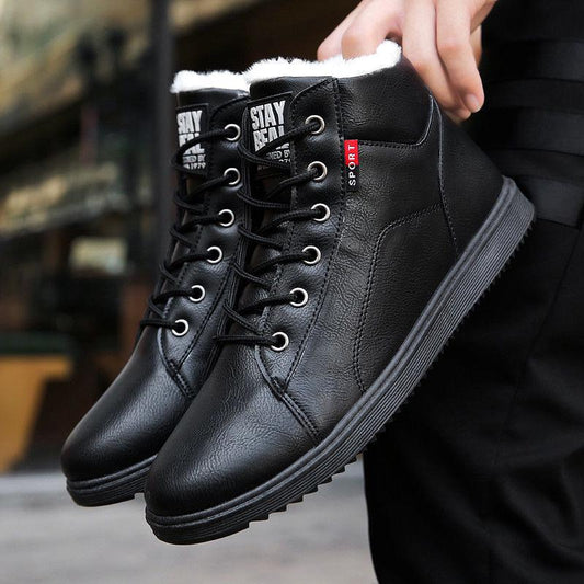 Men Plus Velvet Sneakers Outdoor Casual Shoes Men's Shoes Winter Cold Protection Non-slip Shoes Keep Warm