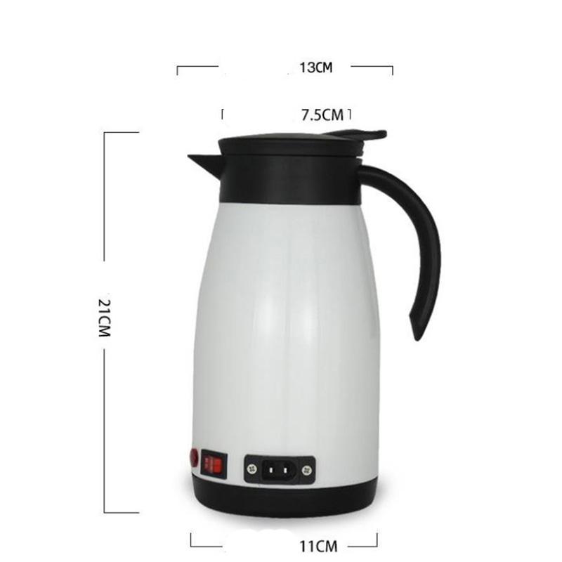 1300ml Car Stainless Steel Electric Heating Kettle Temperature Insulation Pot Coffee Tea Water Heating Pot