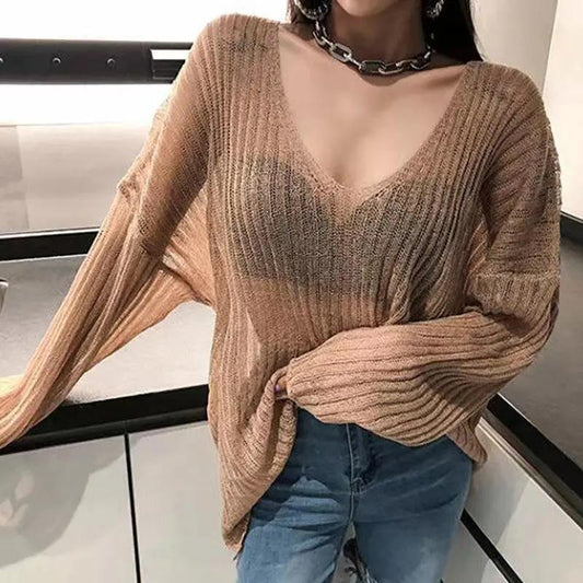 Thin Blouse Women's Summer Western Style Age-reducing Ice Silk Sweater Design Sense Long-sleeved Sunscreen Top