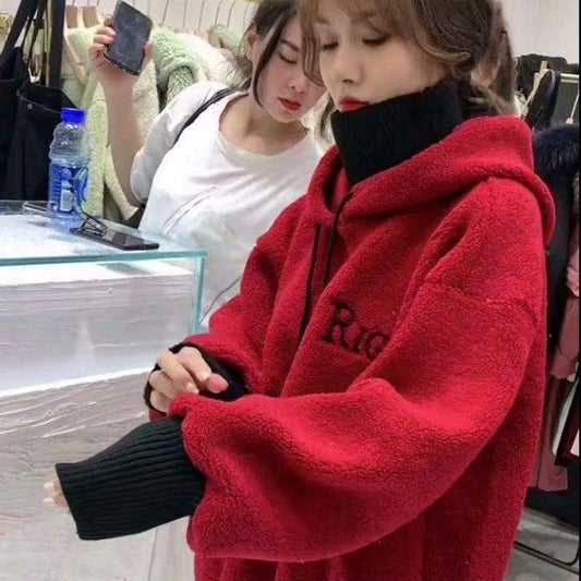 Thick Fake Two-piece Sweater Mid-length Loose Autumn and Winter Tops Fashion Casual Jacket