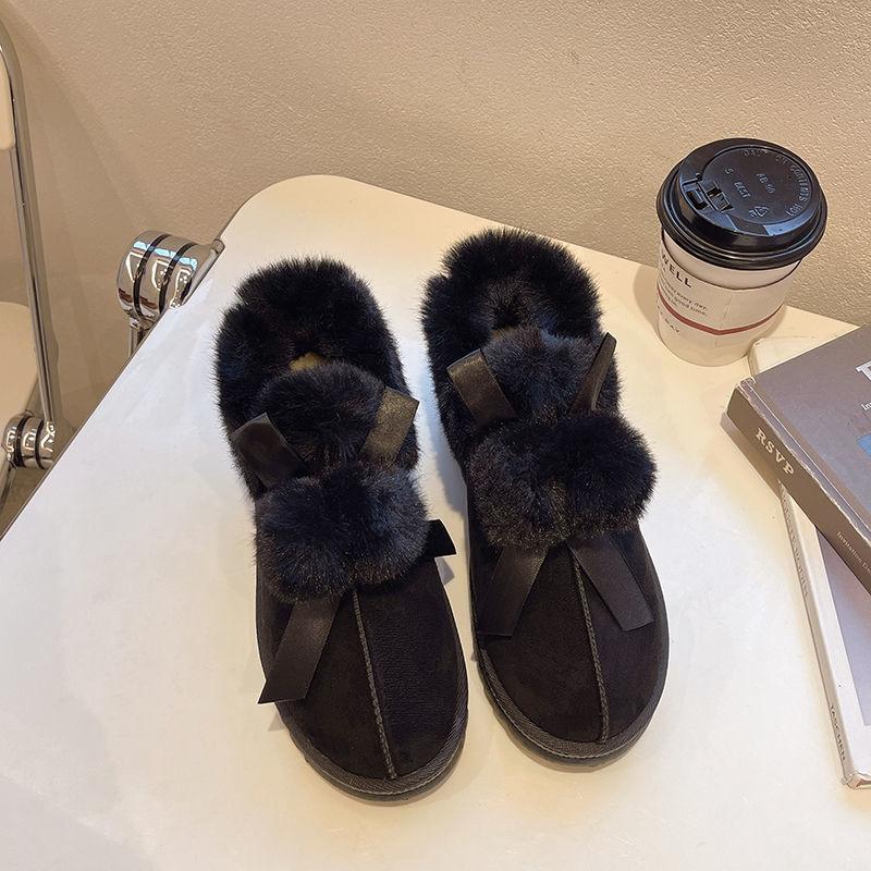 Winter Wear Cute Bread Shoes and Snow Boots Women's Thick and Velvet Warm Cotton Shoes