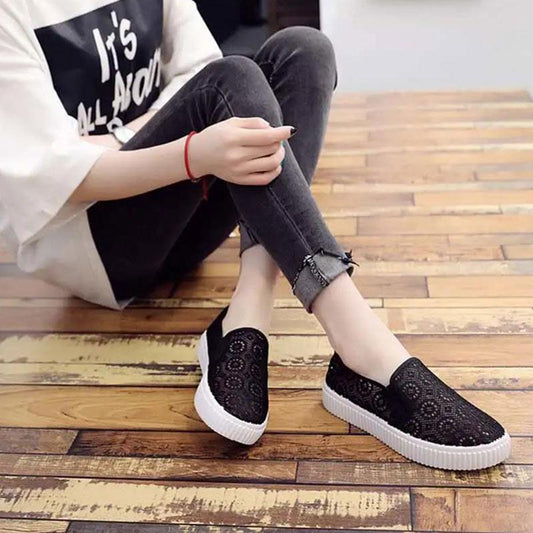 Summer Net Shoes Female Hollow Student Casual Breathable Sports Running Net Panel Shoes