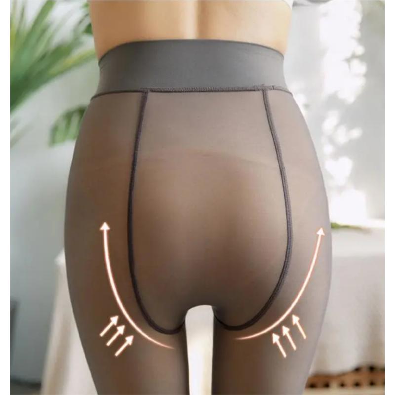 Women's Sexy Durable Leggings Thin Leggings Outerwear Gray Elastic Stepped Feet Stocks Female Tight Leg Socks See Through Pantyhose Fake Meat Lifelike