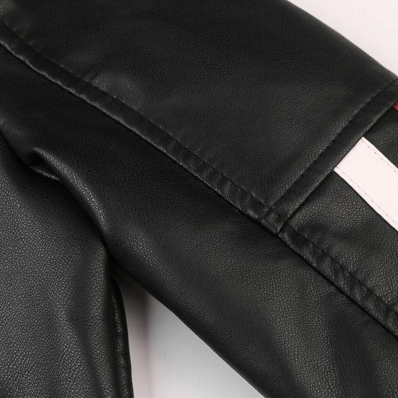 Casual Men's Leather Jacket Casual Trend Fashion Stand-up Collar Youth Leather Jacket