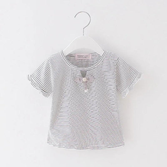 Summer Girl Short -sleeved Casual T -shirt Baby Girls and Young Children Summer Children's Children In Summer Clothes