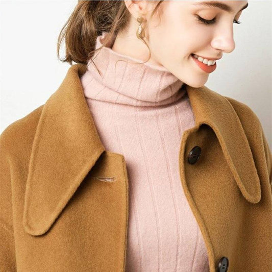 Casual Winter turtleneck Sweater Pullover Women Long Sleeve chic female loose Knit Sweaters thick