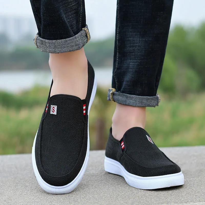 Men's Shoes Summer Breathable Canvas Shoes Casual Shoes Men's Work Casual Cloth Shoes