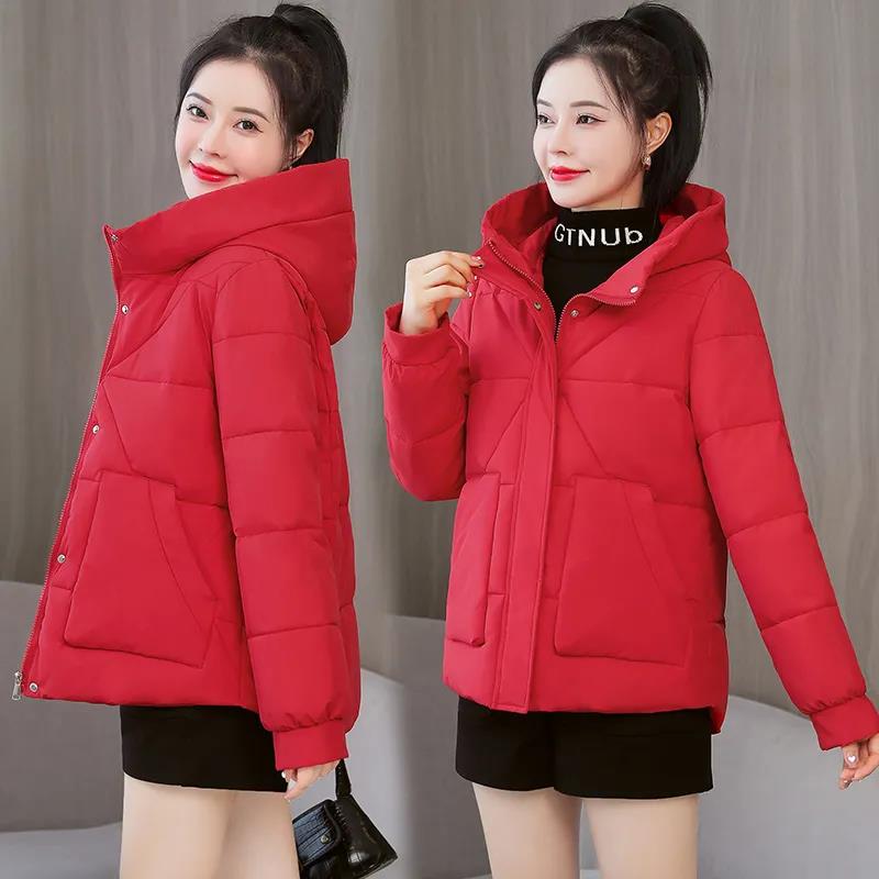Loose Fashion and Western Style All-match Short Padded Jacket Women's Winter Jackets Increase Thickening Hooded Tide