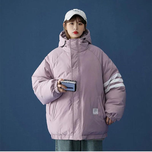 Winter Cotton-padded Women's Loose Oversize Cotton-padded Coat Korean Version Bread Coat Hoodie Warm Sportswear Casual Coat