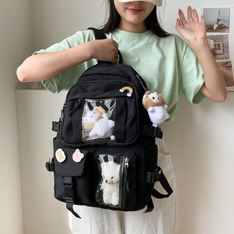 Largecapacity High School Student Backpack Junior High School Student School Bag Female Korean Version of Girl Backpack