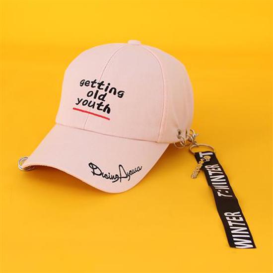 Women Men Piercing Ring Baseball Cap Punk Hip Hop Caps Cotton Casual Adjustable Unisex