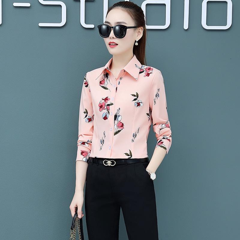 Women Casual Floral Shirt Korean Fashion Long Sleeve Top Women Casual Floral Shirt Korean Fashion Long Sleeve Top