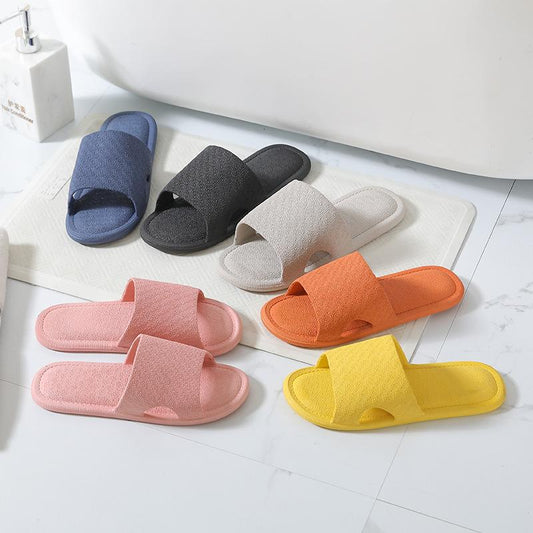 Simple Bread Bottom Slippers Japanese Comfortable Couple Bathroom Slippers Soft Bottom Non-slip Sandals and Slippers for Men and Women Home Sandals