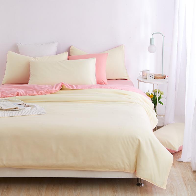 Bedding Solid Color Double Combed Matte Four Piece Set Dormitory Simple Quilt Cover Bed Sheet