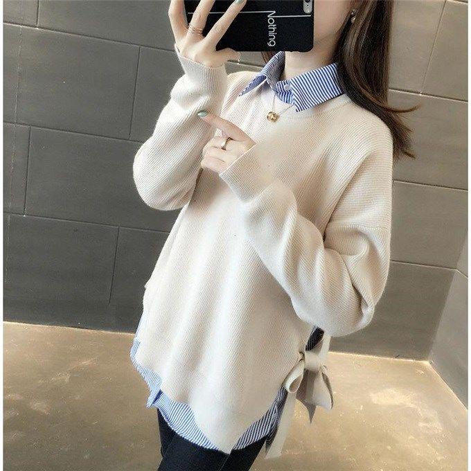 Autumn and Winter Women All -Match Long Sleeve Thick Knitted Wild Sweater Tops