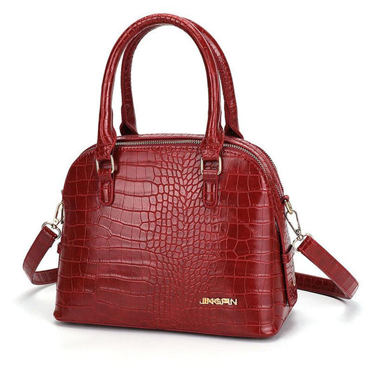 Light Luxury Leather Cowhide Handbags Casual Fashion Shell Bag Crocodile Pattern Soft Leather Ladies One-shoulder Messenger Handbag