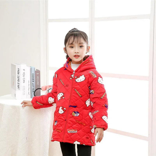 Girls Winter Cotton Clothing Down Jacket Protective Clothing Anti-dirty Overalls Children's Thickened Cotton Clothing Warm Jacket