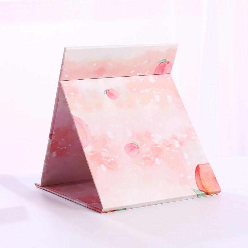Fruit Pattern Makeup Mirror Folding and Portable HD Paper Rectangular Travel Bedroom Dressing Table