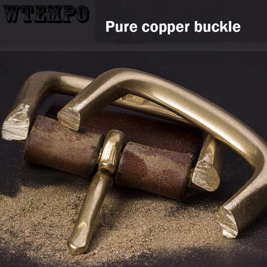 Genuine leather belts for men Copper Pin buckle First Layer belt for man Luxury waistband male