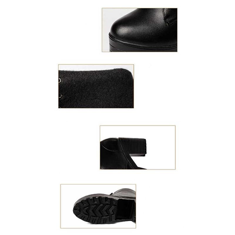 Lace Up Martin Boots Women Round Toe Ankle Boots for Women Short Plush Winter Shoes Women
