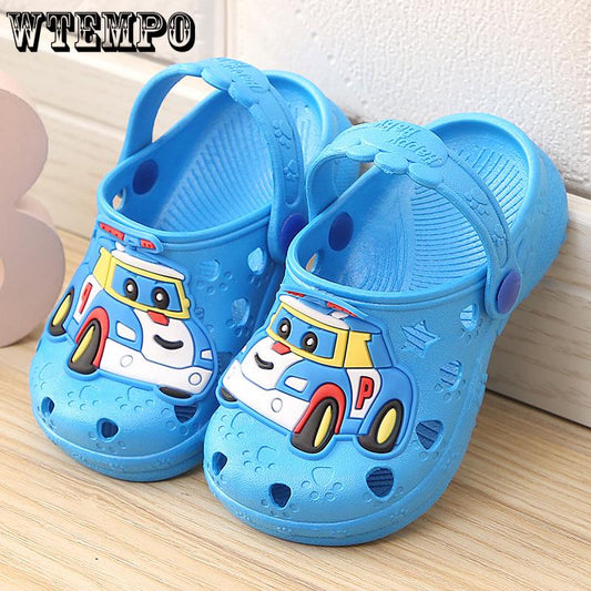 Boys Sandals and Slippers Baby Hole Shoes Cartoon Cute Children's Slippers Non-slip