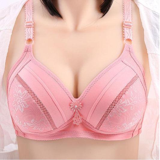Women's Sexy Non-wireless Bra Adjustable Thin Mold Cup Breast Milk Gathering Underwear