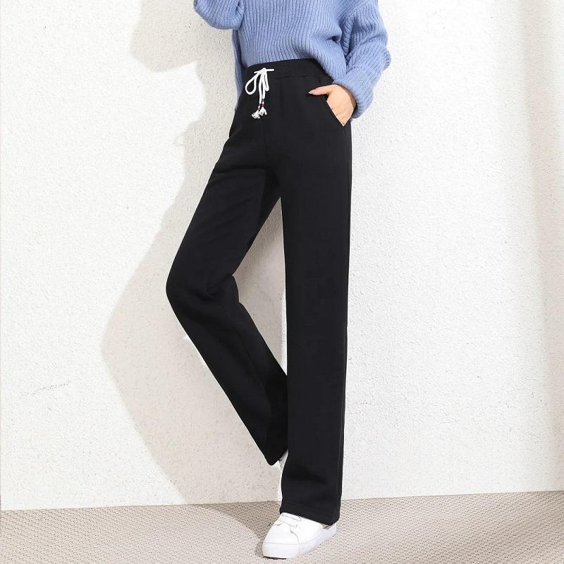 Women's Wide-leg Pants Spring and Autumn High-waisted Slim Straight-leg Trousers Loose Sports Casual Sweatpants