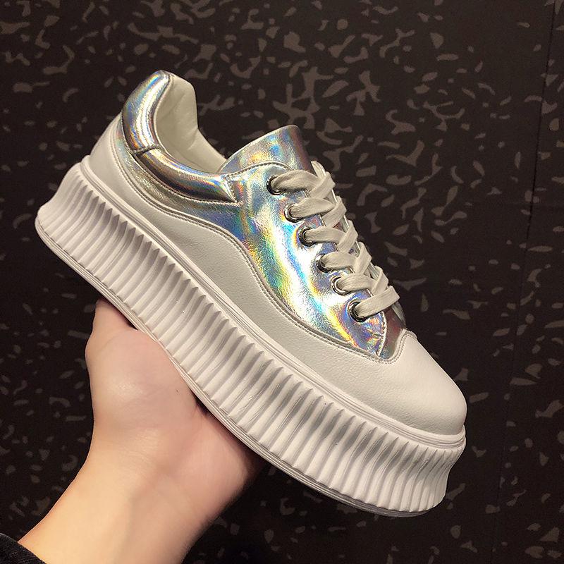 Tide Sponge Bottom Small White Shoes Female 2020 Spring Increase Shoes Korean Version of The Wild Harajuku Casual Thick Bottom Shoes