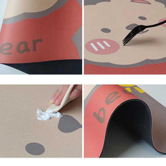 1pcs/2pcs Cartoon Coaster Diatom Mud Absorbent Pad Cute Wash Pad Dining Table Heat Insulation Anti-scalding Tea Coaster