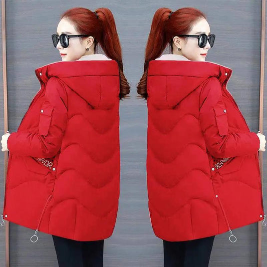 Hooded Coat Women Long Parka Wadded Winter Warm Green Padded Jacket Cotton Plus Size Female