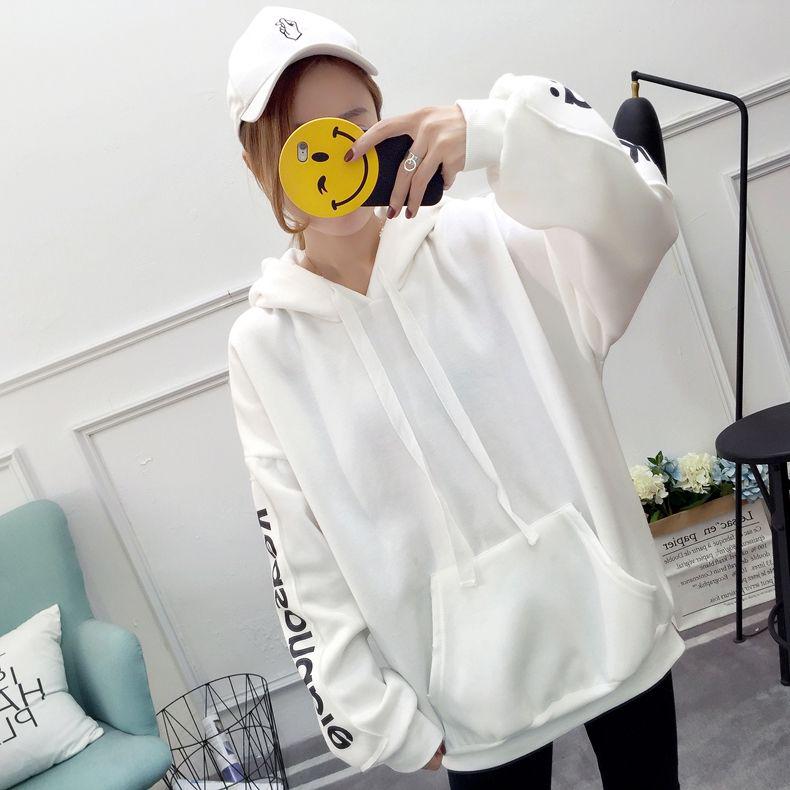 Warm Hood Top Autumn Winter Sweater Cotton Women Sweatshirt Wild Large Size Long Sleeve