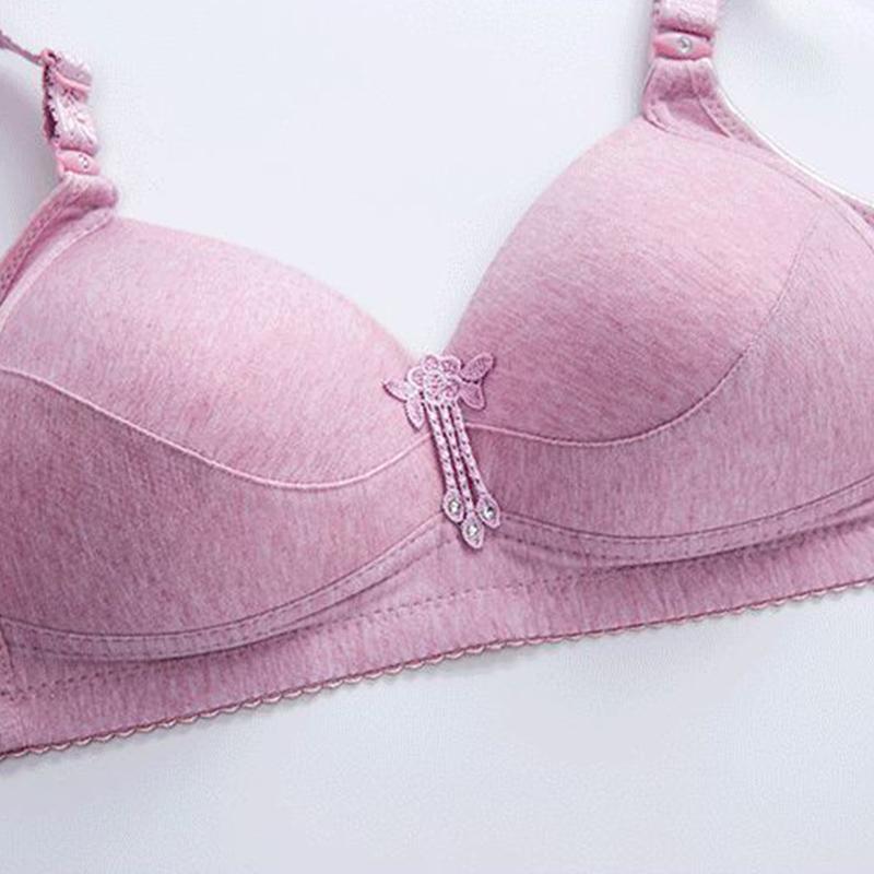Middle-aged Underwear Women's Large Size Thin No Rims Mother's Bra Adjustment Anti-sagging Bra and Breast Gathering Bra