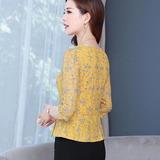 Women's Summer Short Sleeve T-Shirt Round Neck Loose Print Cropped Top