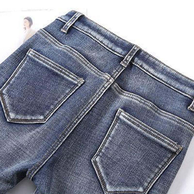 Winter Warm Jeans Women's Velvet Feet Pants Pink Velvet Thick Leggings Slim Trousers Fashionable Versatile High-waisted Pants