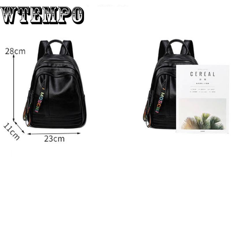 PU Leather Women's Backpacks Bag For Teenager Girls Fashion Solid Backpack Female Rucksacks