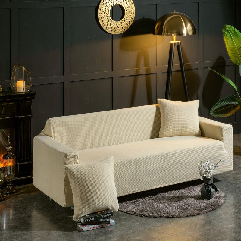 Corn velvet Sofa cover 1/2/3/4 seater elastic sofa covers Pure color all-inclusive Couch covers
