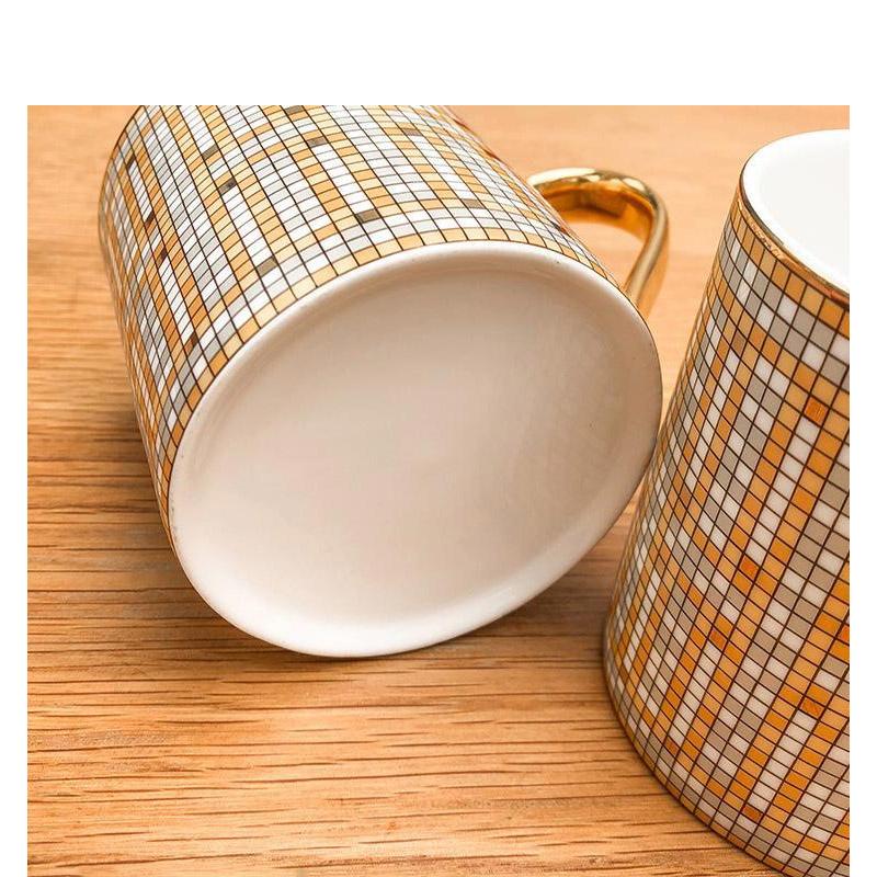 High-end Mosaic Gold Ceramic Cup Nordic Ins Creative Net Red Water Cup Wedding with Souvenir Coffee Cup