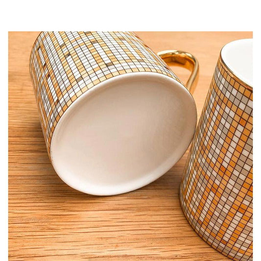 High-end Mosaic Gold Ceramic Cup Nordic Ins Creative Net Red Water Cup Wedding with Souvenir Coffee Cup