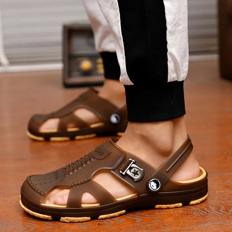 Summer Men's Non-slip Soft Home Bathroom Sandals Outdoor Leisure Beach Shoes