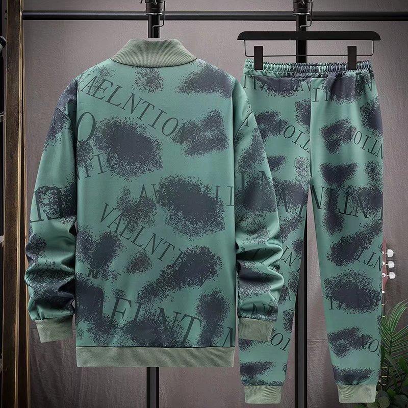Spring and Autumn Coat Suit Men's Korean Version Loose Collar Jacket Leggings Trousers Sports and Leisure Two-piece Baseball Uniform