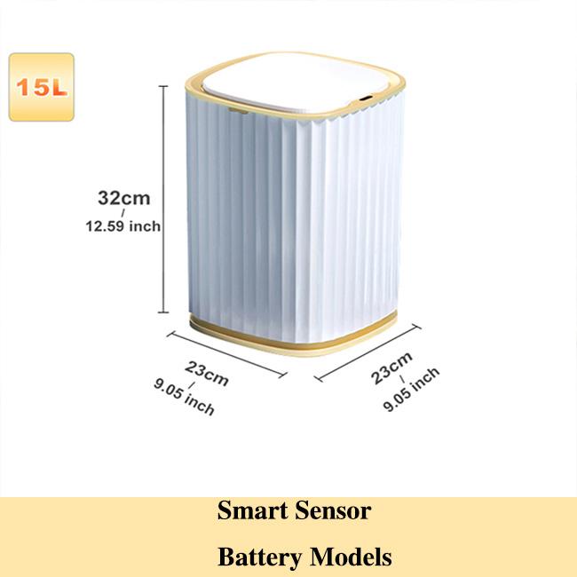 Intelligent Sensor Trash Can Kitchen Bathroom Toilet Trash Can Large-capacity Automatic Sensor Waterproof Trash Can with Lid 15L