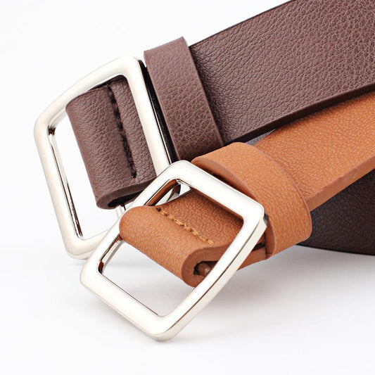 Belts Women Thin Faux Leather Belt Cummerbunds Pin Buckle Casual Waistband Strap