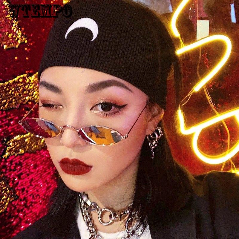 WTEMPO Retro Harajuku Elliptical Sunglasses Women Red Sunglasses Europe Small Box Ins Glasses