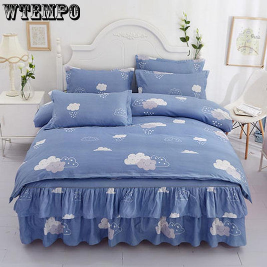 New Bedding Set Flower Double Flat Sheets Bedspread Duvet Cover Comforter Adult Queen
